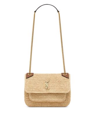 SAINT LAURENT Niki Mini Shoulder Bag in Raffia | Bloomingdale's