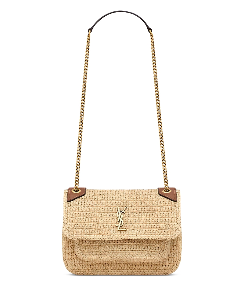 Saint Laurent Niki Mini Shoulder Bag in Raffia