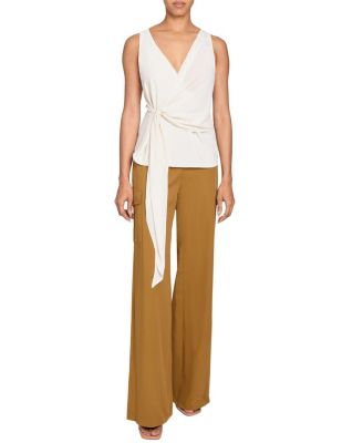 DANNA Sleeveless Faux Wrap Top in Fluid Crepe