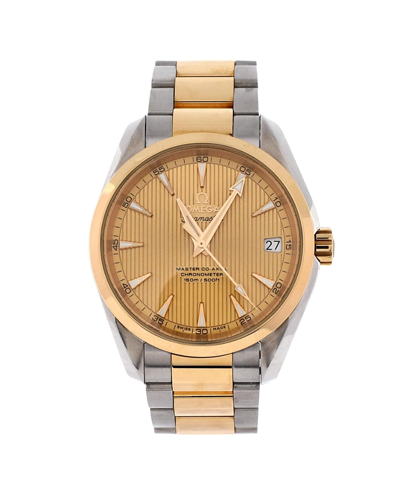 Pre-owned Pre-owned Omega Omega Seamaster Aqua Terra 150m Co-axial Master Chronometer Automatic Watch In Stainless S In Gold