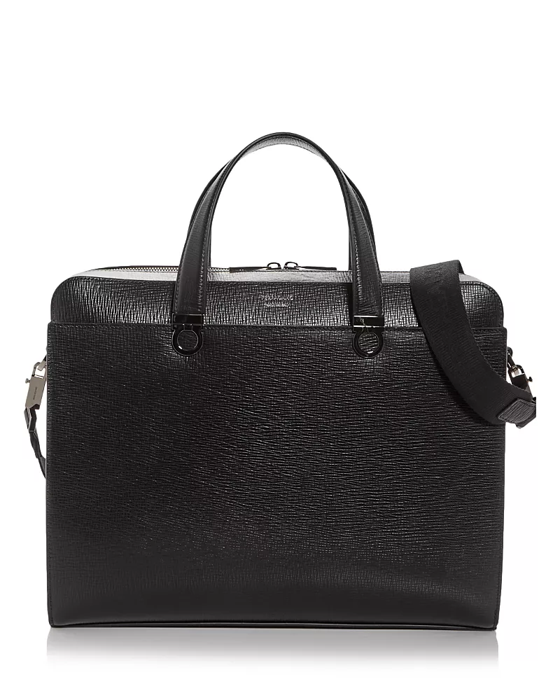 Ferragamo Gancini Leather Briefcase