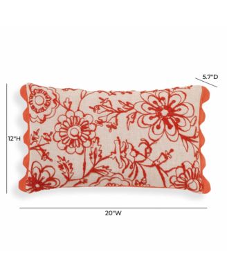 Portia Embroidered Cotton Flex 20 x 12 inch Accent Cushion
