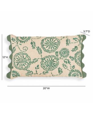 Portia Embroidered Cotton Flex 20 x 12 inch Accent Cushion