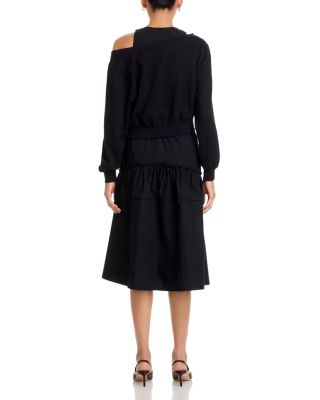 Long Sleeve Double Layer Combo Dress