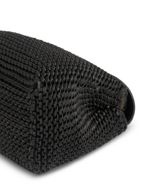 T-Lock Woven Leather Convertible Clutch in Black
