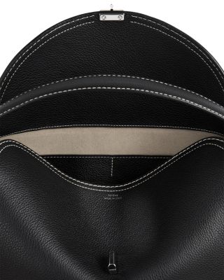 T-Lock Grained-Leather Convertible Top Handle Bag in Black