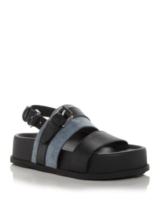 Women's Tie-Me Denim & Leather Platform Sandals