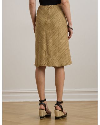 Herringbone Linen Blend Tweed Skirt