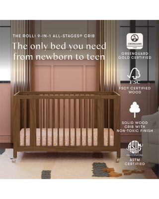 Rolli 9 in 1 Convertible All Stages&reg; Crib with Bassinet & Toddler Bed Conversion Kits
