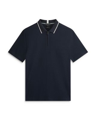 Cophen T Texture Zip Neck Polo Shirt
