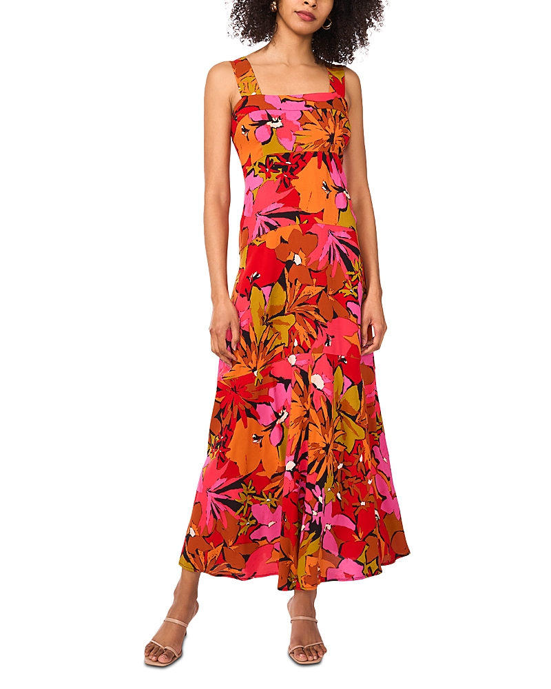 Vince Camuto Tiered Square Neck Maxi Dress In Multi