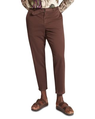 Armodo Tapered Fit Belted Cotton Stretch Pants