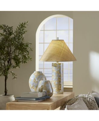 Serene Ceramic Table Lamp with Raffia Shade