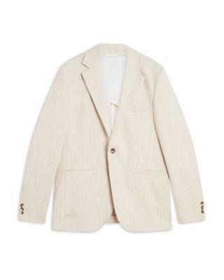 Rusticj Regular Fit Textured Bouclé Cotton Blend Blazer