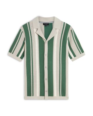 Flauden Striped Pointelle Knit Shirt