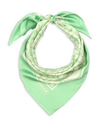 Textured Signature C Print Silk Square Scarf