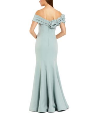Off The Shoulder Crepe Mermaid Gown
