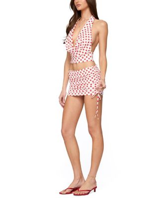 Zoe Polka Dot Drawstring Mini Skirt