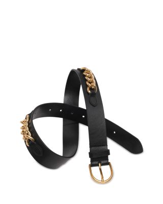 Women&#39;s Chain Detail Leather Belt