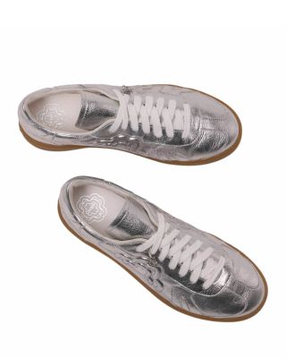 Women&#39;s Metallic Leather Sneakers