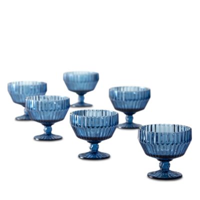Archie Cornflower Footed Dessert Bowl, Set of 6