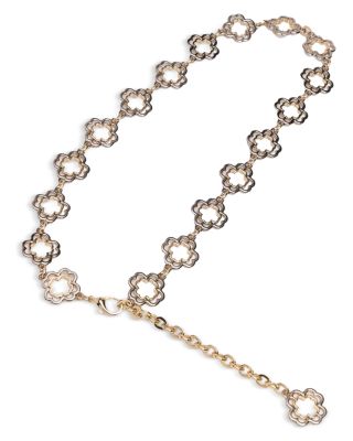 Women's Two-Tone Clover Chain Belt