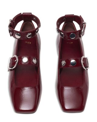 Women's Square Toe Studded Mary Jane Pumps