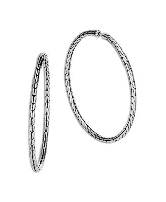 Sterling Silver Classic Chain Large Hoop Earrings