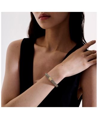 Men&#39;s 18K Yellow Gold &amp; Sterling Silver Icon Bracelet, 8mm