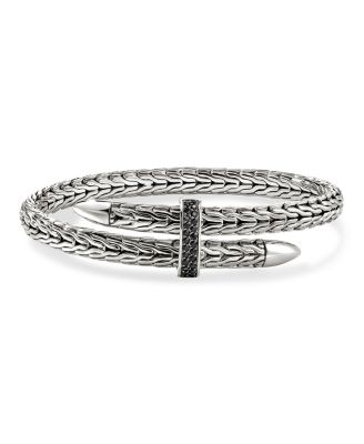 Sterling Silver Spear Black Sapphire Flex Bracelet