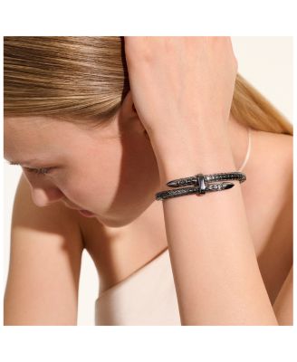 Black Rhodium Plated Sterling Silver Spear Flex Bracelet 