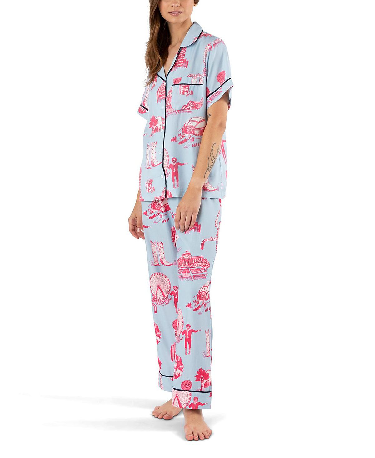 Katie Kime Dallas Toile Pajama Pants Set