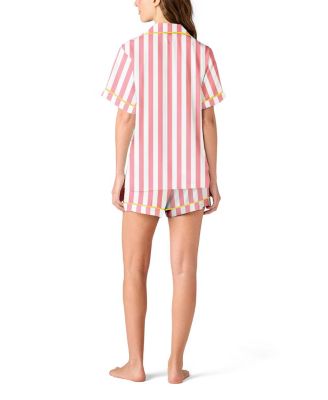 Retro Stripe Pajama Shorts Set