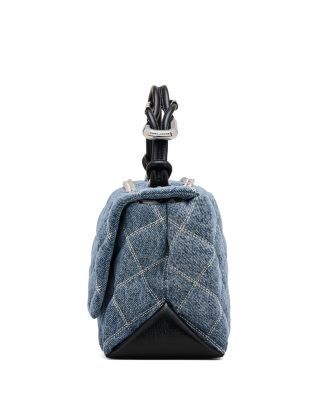 The Dual Chain Quilted Denim Shoulder Bag