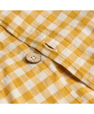 Gingham Linen Blend Duvet Cover, Twin