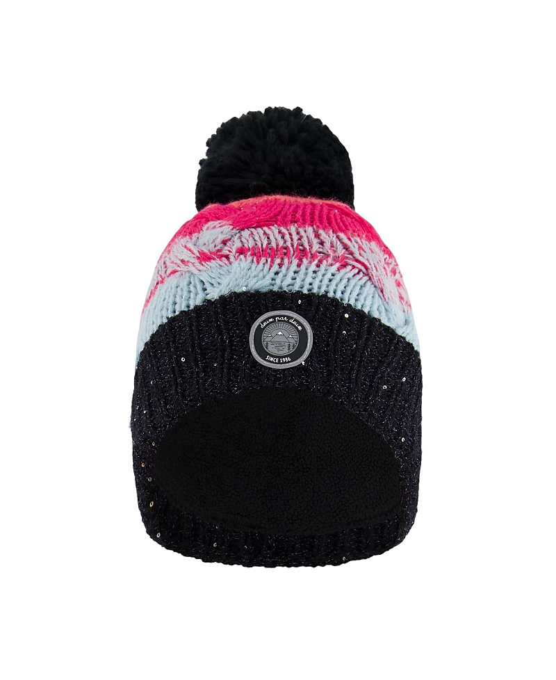 Deux Par Deux Girl's Knit Hat Gradient Blue, Coral And Fuschia