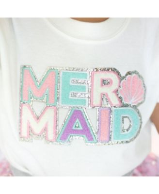 Girls' Mermaid Patch Short Sleeve Romper - Baby