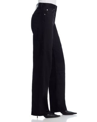Zipper Back Carpenter Jeans in Rinsed Black
