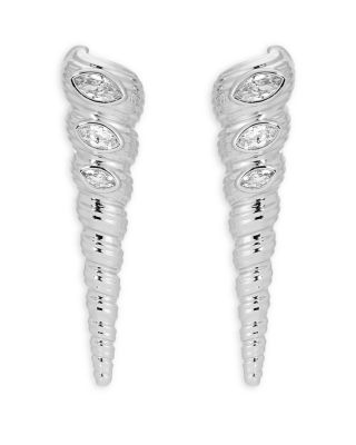 Cubic Zirconia Capri Shell Linear Drop Earrings