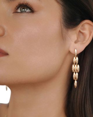 Baguette Cubic Zirconia Oval Dome Statement Earrings