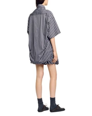 Oversized Striped Rhinestone Shirt