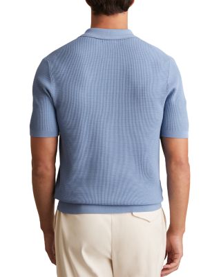 Textured Quarter Zip Polo Shirt
