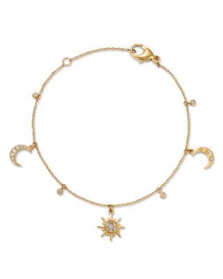Bloomingdale's Fine Collection - Diamond Moon & Stars Bracelet in 14K Yellow Gold, 0.15 tcw