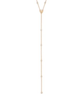 Santorini Cubic Zirconia Shell Lariat Necklace, 15"-18"