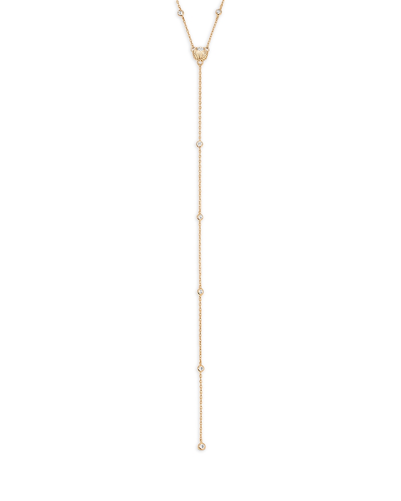 Ettika Santorini Cubic Zirconia Shell Lariat Necklace, 15
