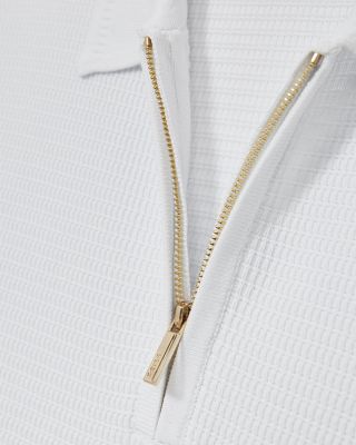 Textured Quarter Zip Polo Shirt