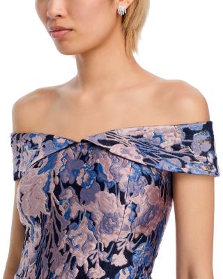 Floral Metallic Fit &amp; Flare Dress