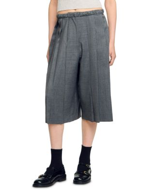 Pleated Long Shorts
