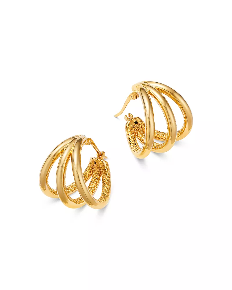 Bloomingdale's Fine Collection Triple Cage Hoop Earrings 14K Yellow Gold