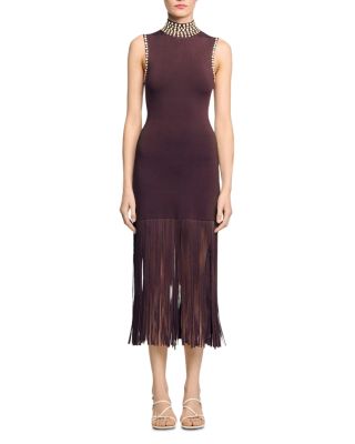 Fringe Knit Embellished Dress